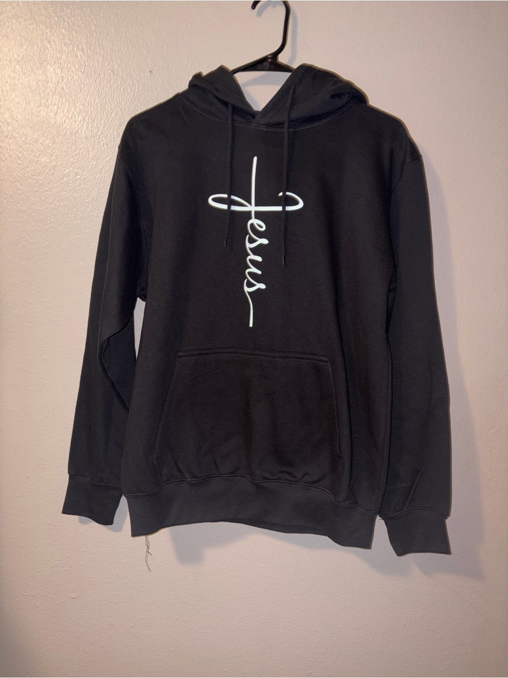 Men's Black 'Jesus' Graphic Pullover Hoodie
